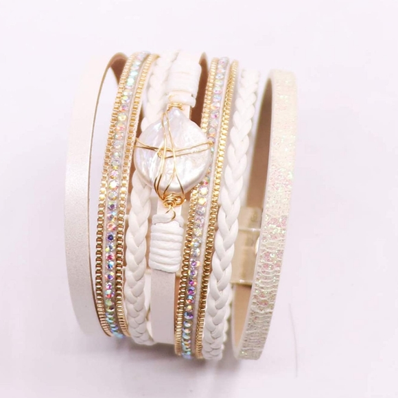 Boutique Jewelry - New BOHO Layered Leather Wrap Bracelet